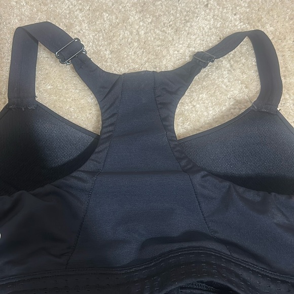 Layer8 Zip Up Sports Bra L Black Quick dry - Picture 3 of 3